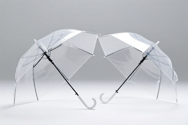 Transparent umbrellas made of other materials