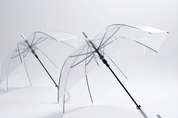 Transparent umbrellas made of other materials