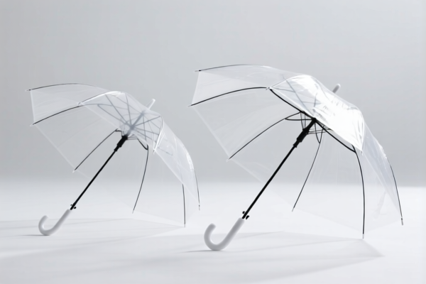 Transparent umbrellas made of other materials