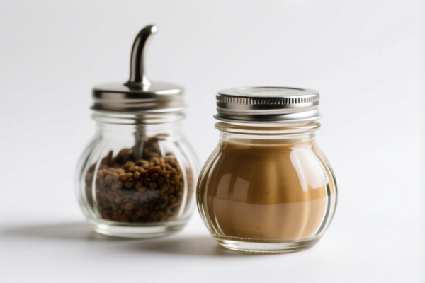 Glass condiment jars