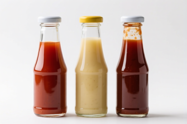 Glass sauce bottles
