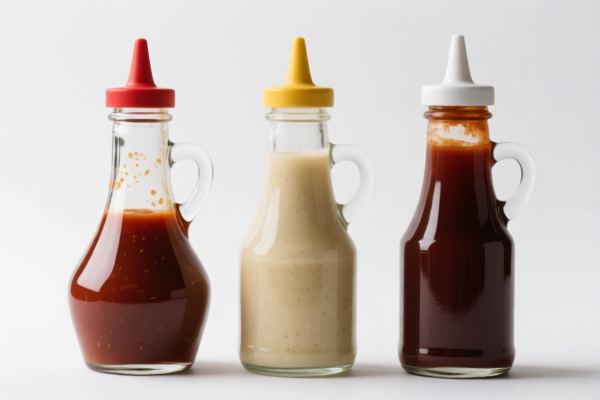 Glass sauce bottles