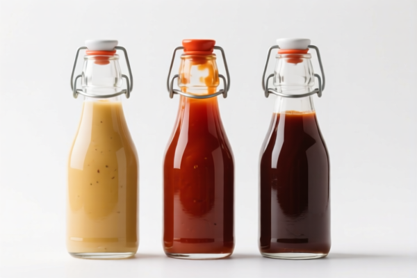 Glass sauce bottles