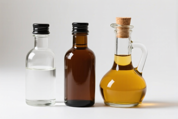 Glass vinegar bottles