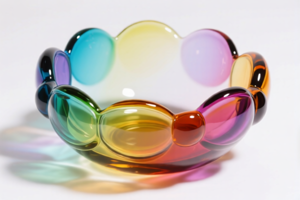 Colored Bubble Glass Bowl