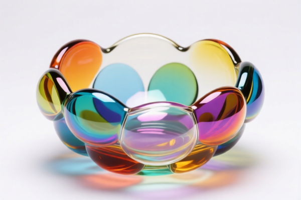 Colored Bubble Glass Bowl