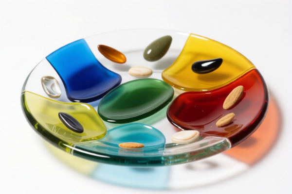 Colored Random Seed Glass Plate