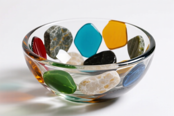 Colored Random Stone Glass Bowl