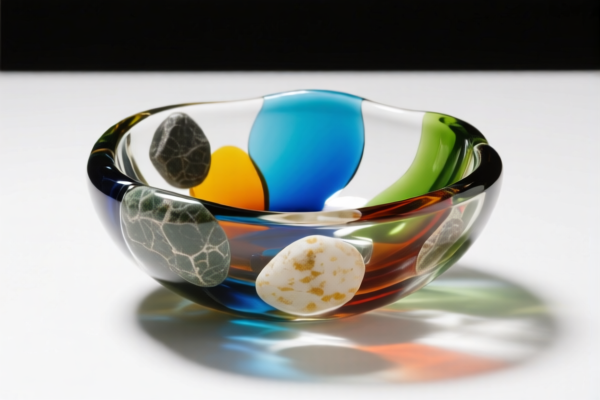 Colored Random Stone Glass Bowl