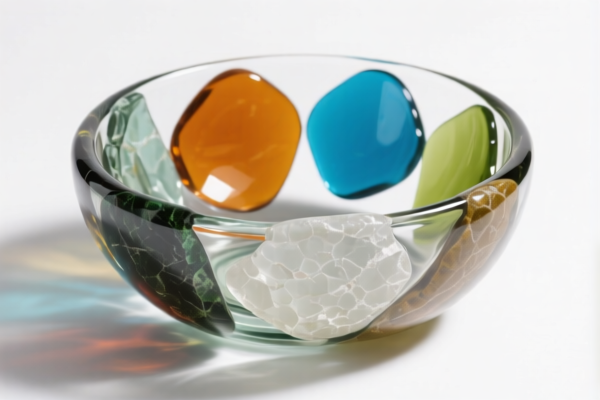 Colored Random Stone Glass Bowl