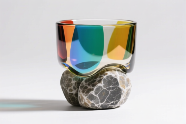 Colored Random Stone Glass Cup