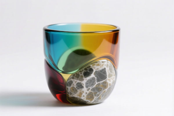 Colored Random Stone Glass Cup