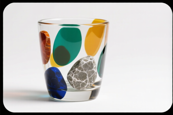 Colored Random Stone Glass Cup