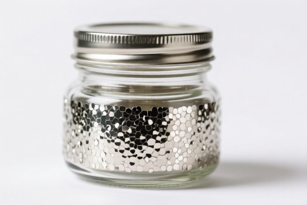 Metal Flecking Decorated Glass Jar