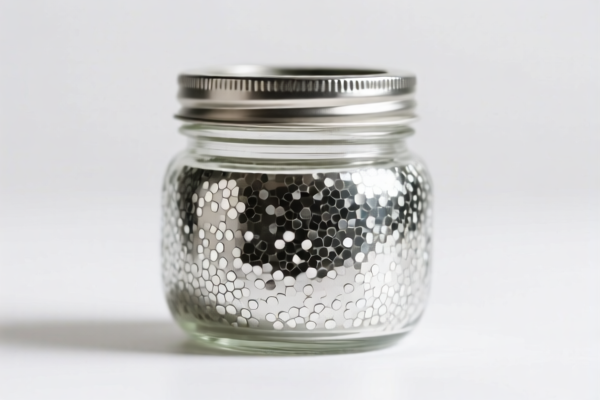 Metal Flecking Decorated Glass Jar