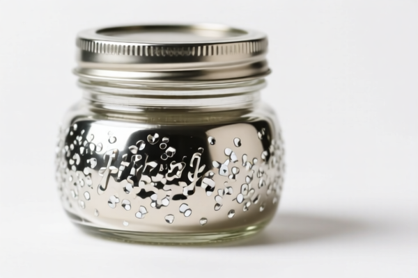 Metal Flecking Decorated Glass Jar
