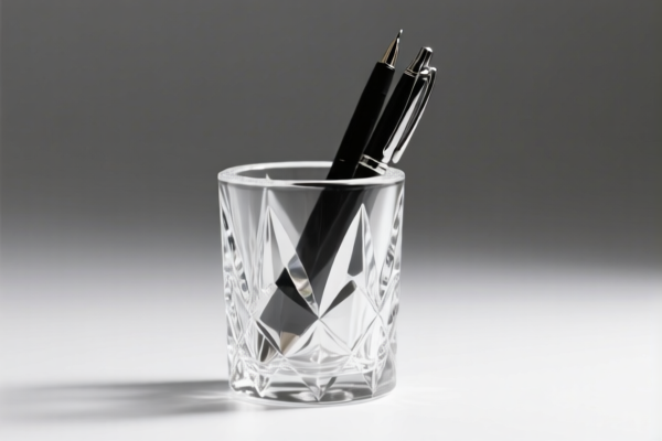Crystal Glass Pen Holder