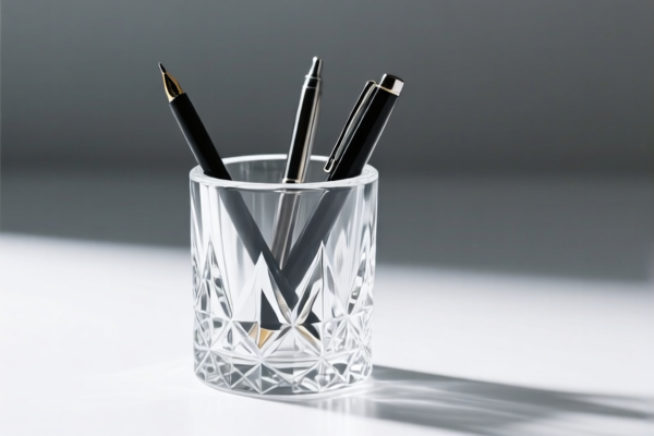 Crystal Glass Pen Holder