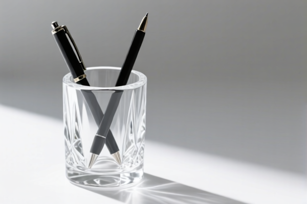 Crystal Glass Pen Holder