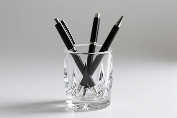 Crystal Glass Pen Holder
