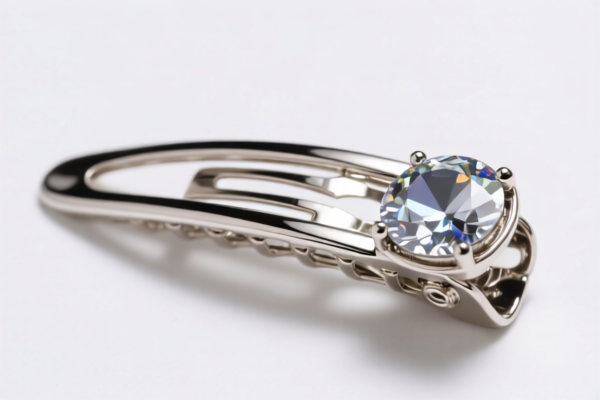 Silver Hair Clip with Gemstone
