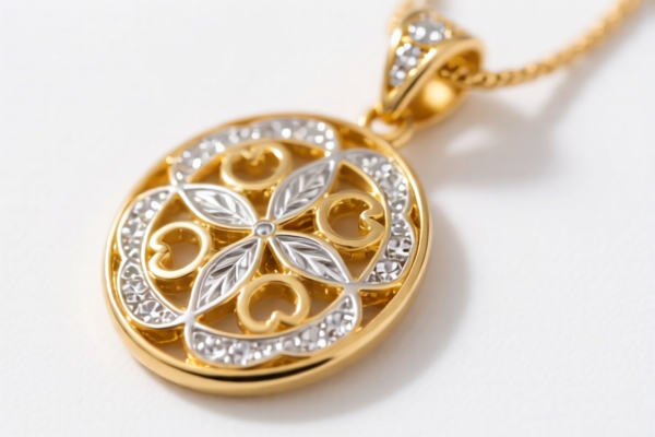 Gold and Silver Inlaid Pendant