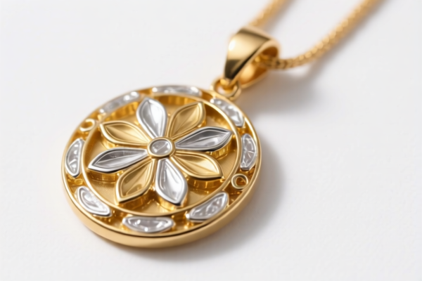 Gold and Silver Inlaid Pendant