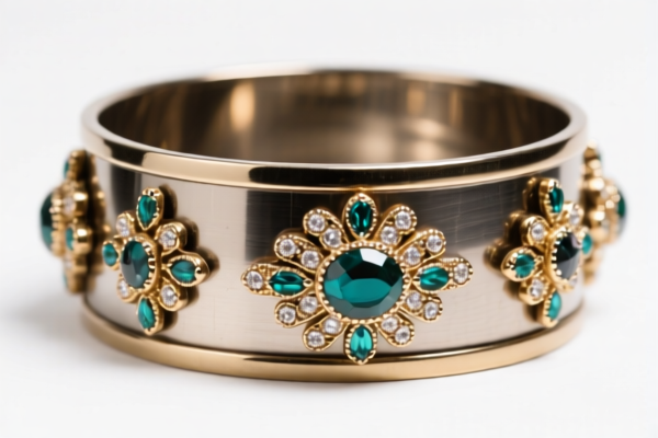 Metal clad with precious metal ornaments