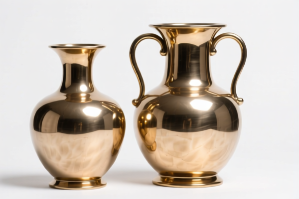 Metal clad with precious metal vases