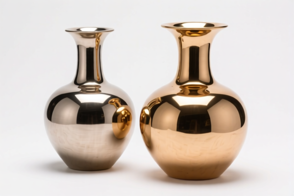 Metal clad with precious metal vases