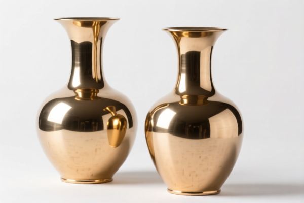 Metal clad with precious metal vases