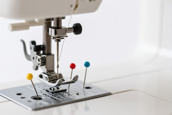 Sewing machine locating pins
