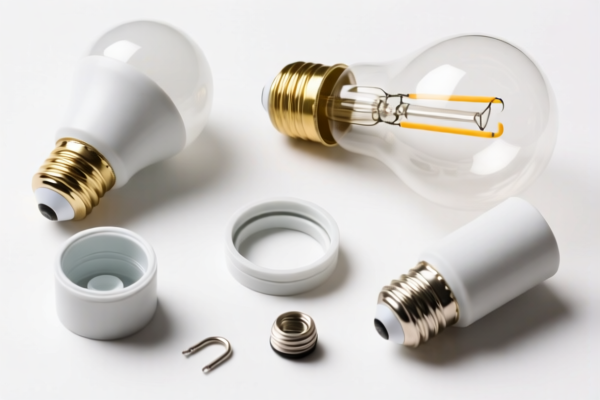 Spare parts for assembling electric or electronic lamps