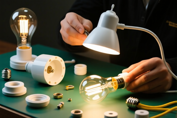 Parts for assembling electric lamps in glass envelopes