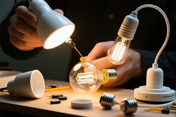 Parts for assembling electric lamps in glass envelopes