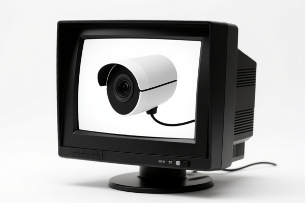 Black and White Security Monitor