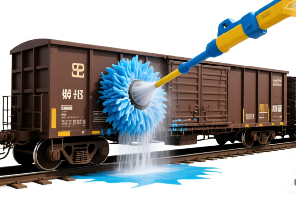 Railway freight car washer