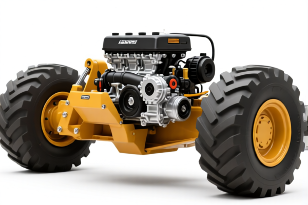 Mining vehicle chassis with engine