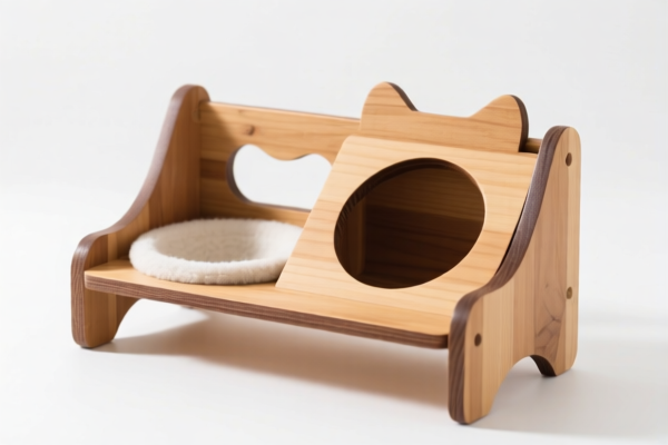 Image for 木质宠物猫碗架