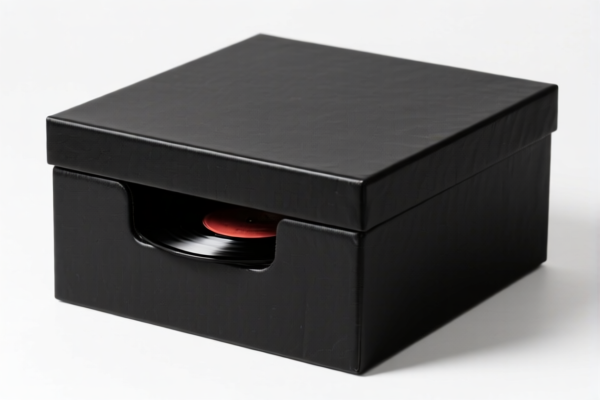 Black Vinyl Record Storage Box