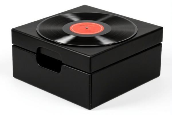 Black Vinyl Record Storage Box