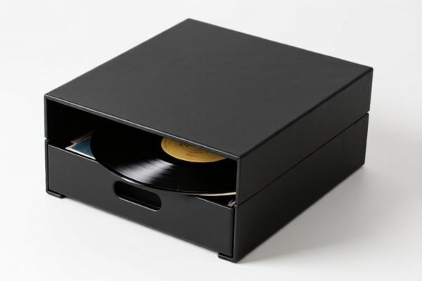 Black Vinyl Record Storage Box
