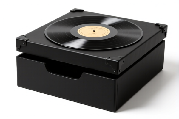 Black Vinyl Record Storage Box