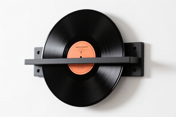 Black Vinyl Record Wall Mount Display Rack