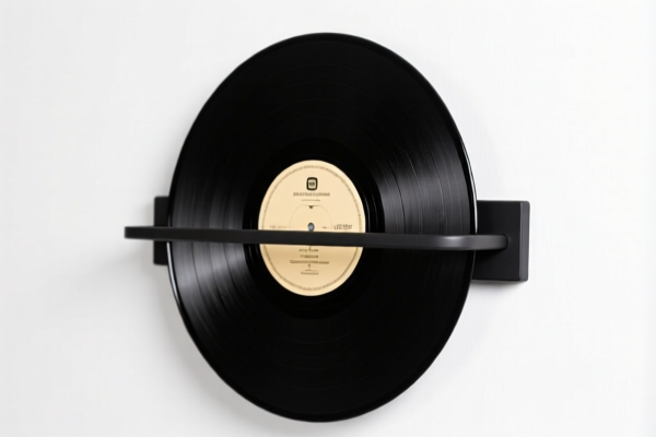 Black Vinyl Record Wall Mount Display Rack