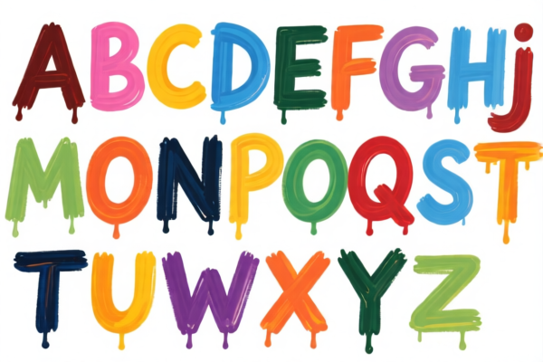 Digital Alphabet Painting Template