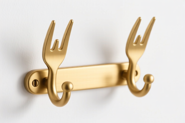 Double Forked Coat Hook in Gold