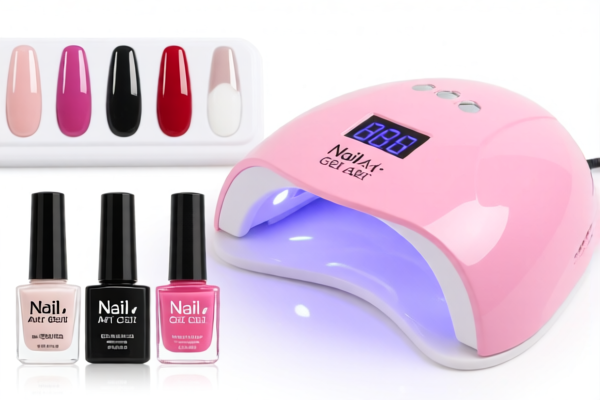 Nail Art Gel Kit with Pink UV Lamp