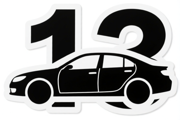 Numbered Car Decal