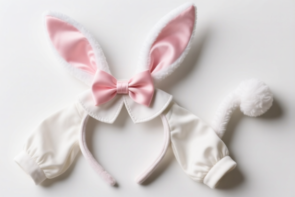 Rabbit Ears Headband with Bow Tie Collar and Rabbit Tail Sleeves